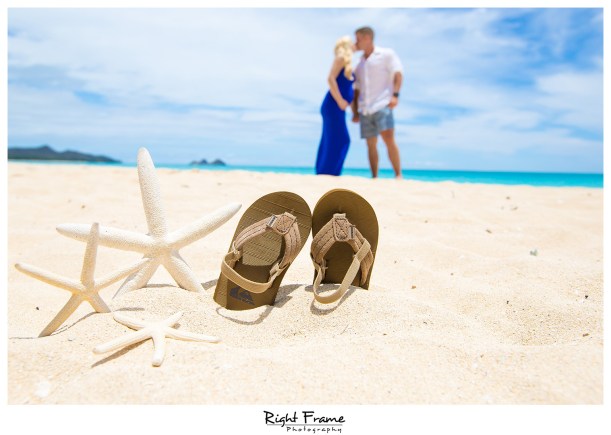 Summer Pregnancy Announcement on Oahu WAIMANALO BEACH