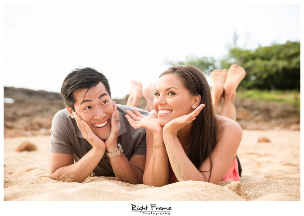 Oahu Sunset Engagement Photos Sharks Cove North Shore Hawaii