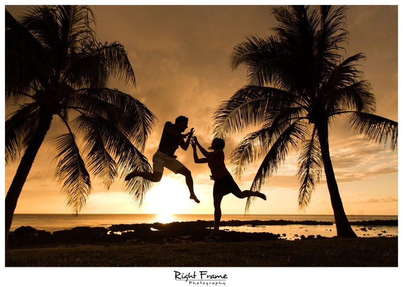 Oahu Sunset Engagement Photos Sharks Cove North Shore Hawaii