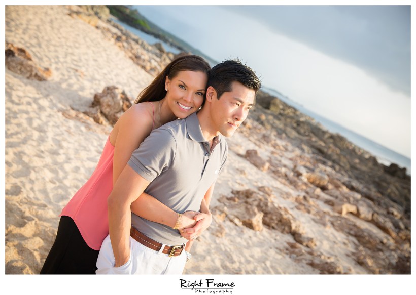 Oahu Sunset Engagement Photos Sharks Cove North Shore Hawaii
