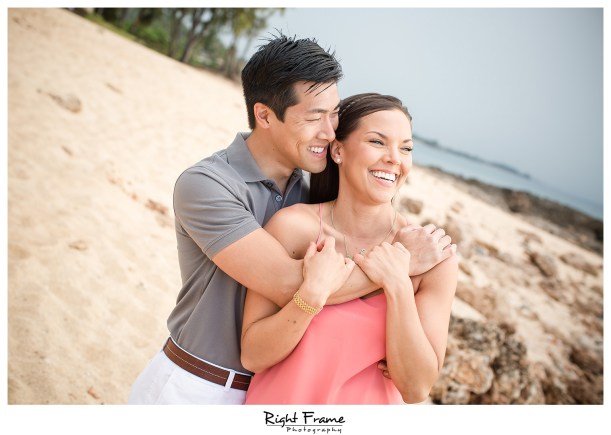 Oahu Sunset Engagement Photos Sharks Cove North Shore Hawaii
