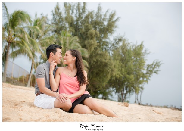 Oahu Sunset Engagement Photos Sharks Cove North Shore Hawaii