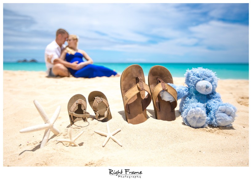 Summer Pregnancy Announcement on Oahu WAIMANALO BEACH