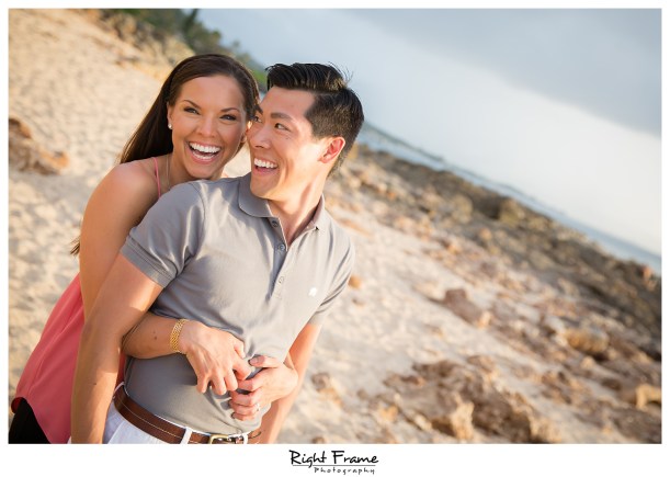 Oahu Sunset Engagement Photos Sharks Cove North Shore Hawaii