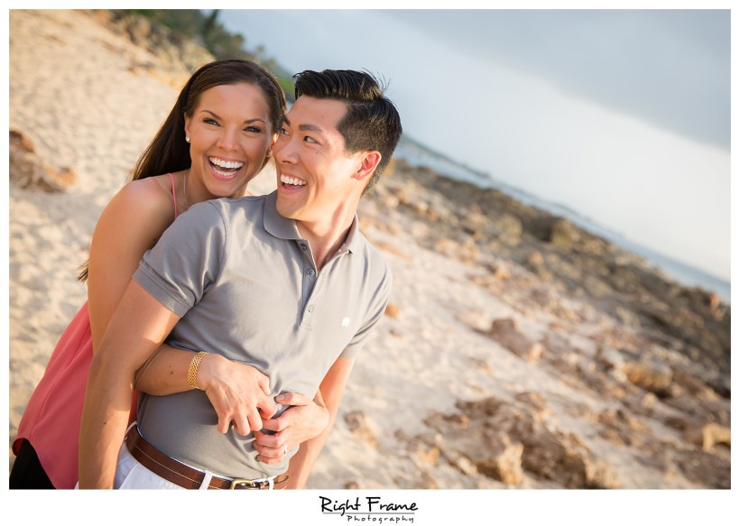 Oahu Sunset Engagement Photos Sharks Cove North Shore Hawaii