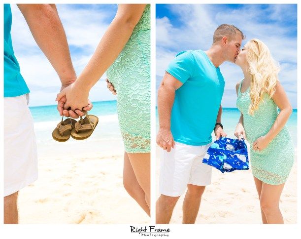 Summer Pregnancy Announcement on Oahu WAIMANALO BEACH