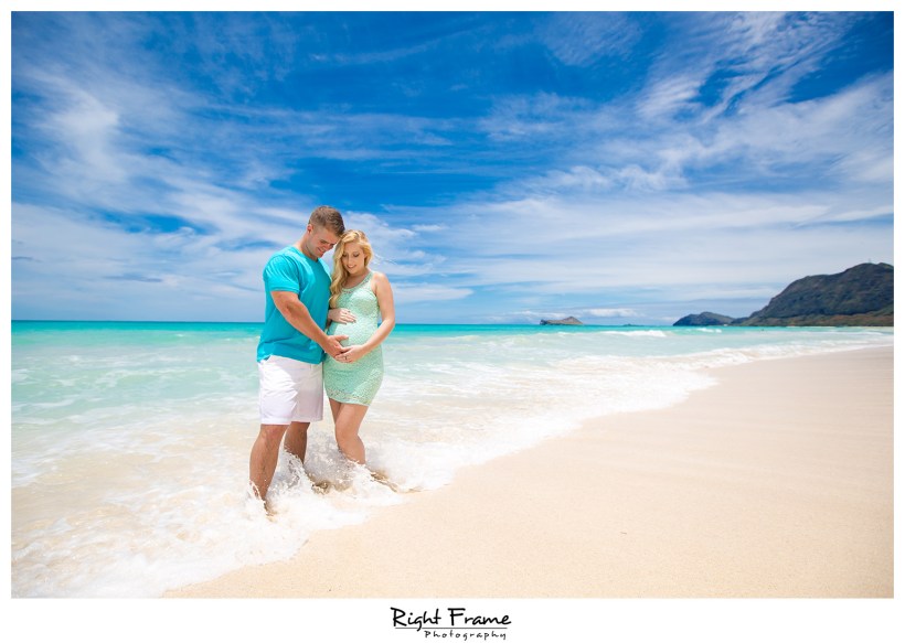 Summer Pregnancy Announcement on Oahu WAIMANALO BEACH