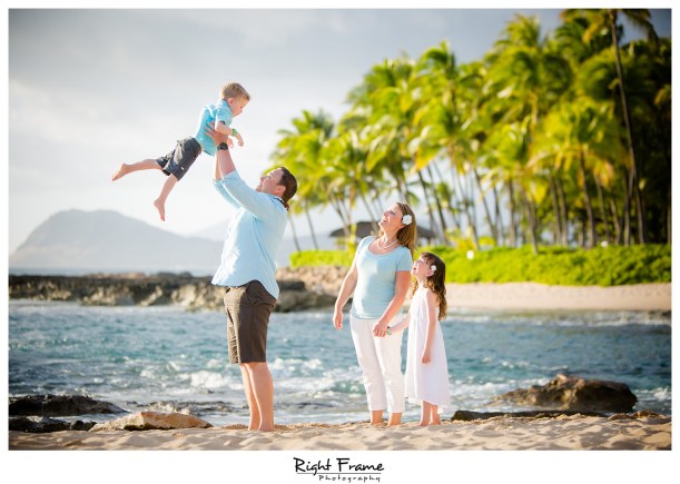 Sunset Family Beach Pictures at Ko Olina Oahu Hawaii
