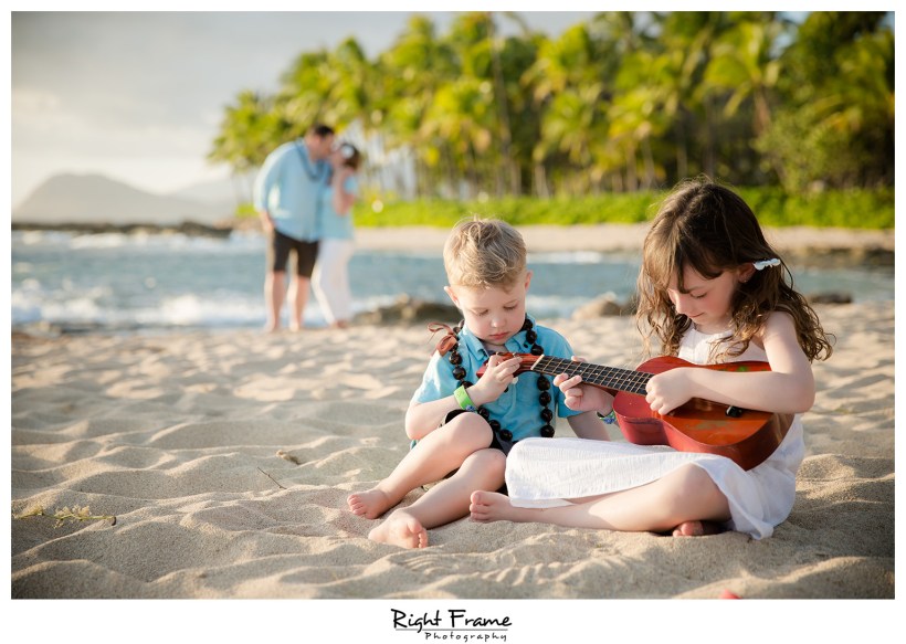 Sunset Family Beach Pictures at Ko Olina Oahu Hawaii