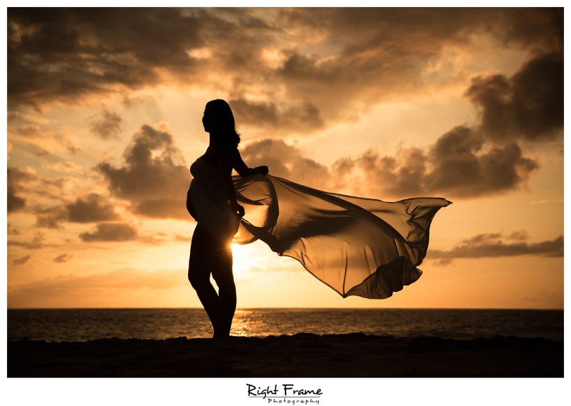 Hawaii Oahu Sunset Maternity Pictures