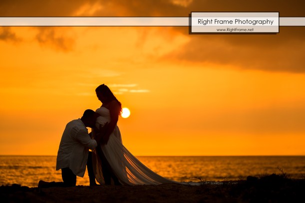 Sunset Maternity Photo Session in Hawaii Oahu