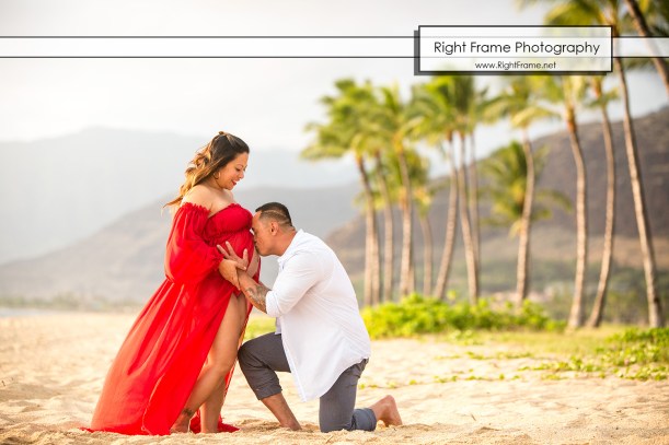 Sunset Maternity Photo Session in Hawaii Oahu
