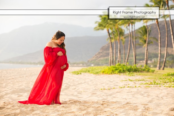 Sunset Maternity Photo Session in Hawaii Oahu