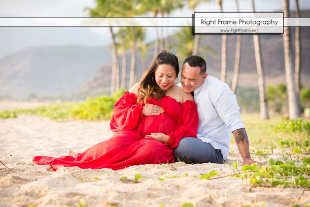 Sunset Maternity Photo Session in Hawaii Oahu