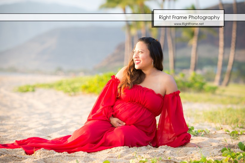 Sunset Maternity Photo Session in Hawaii Oahu