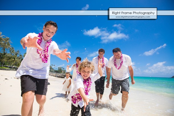 Family Pictures at Lanikai Beach Oahu Hawaii