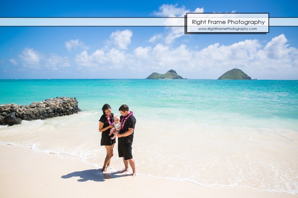 Family Pictures at Lanikai Beach Oahu Hawaii