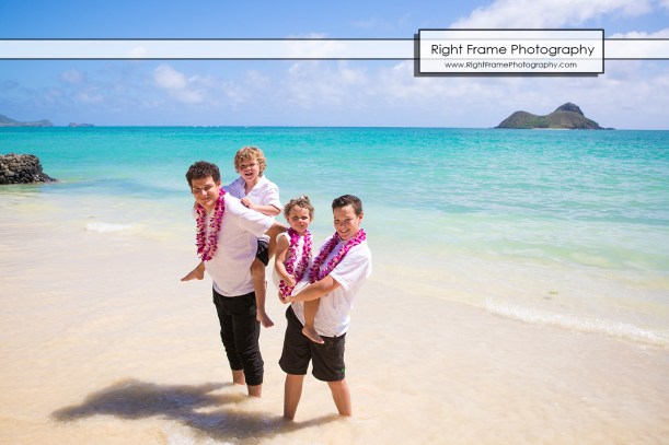Family Pictures at Lanikai Beach Oahu Hawaii