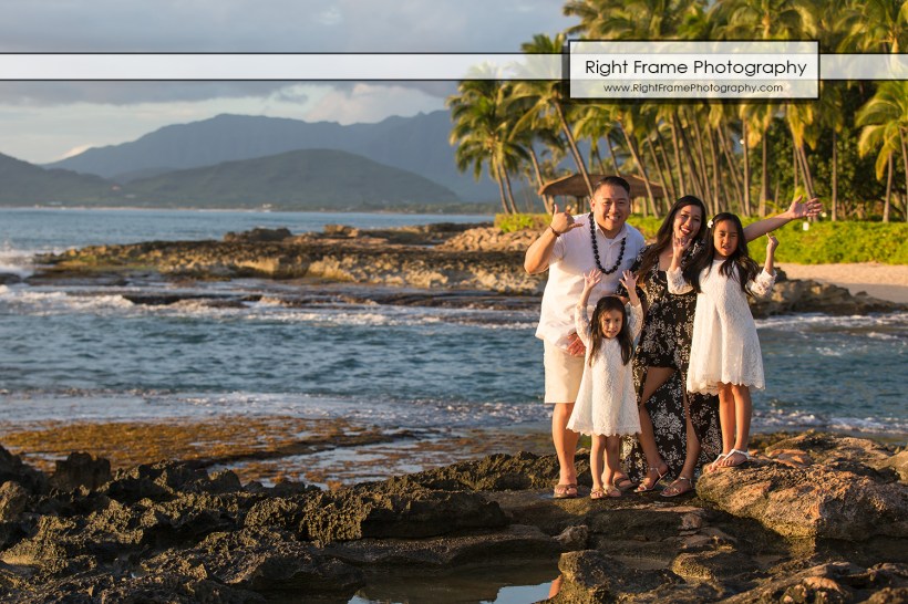 Sunset Family Portraits near Marriott's Ko Olina Beach Club, Oahu