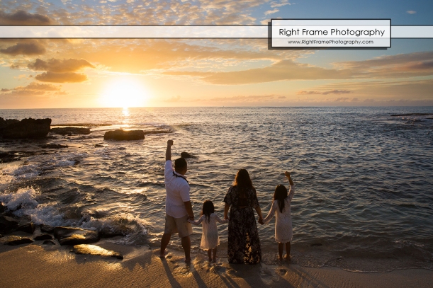 Sunset Family Portraits near Marriott's Ko Olina Beach Club, Oahu