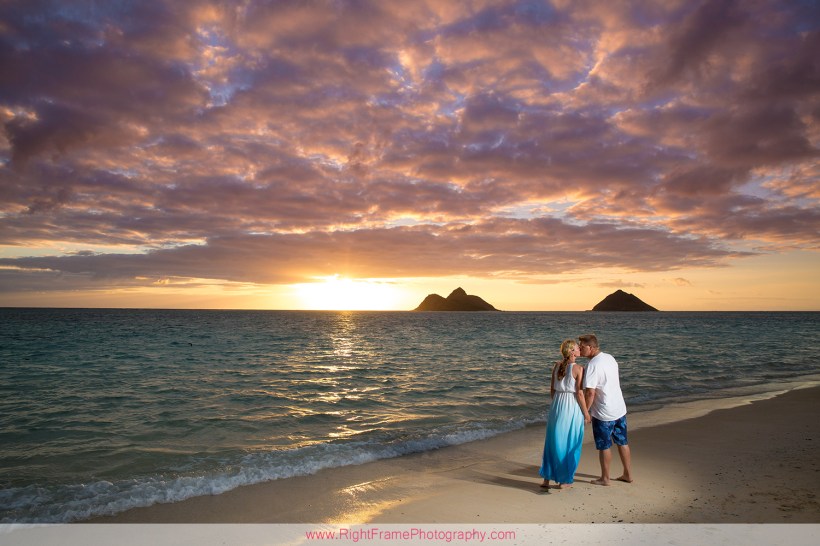 Sunrise lanikai beach family portrait