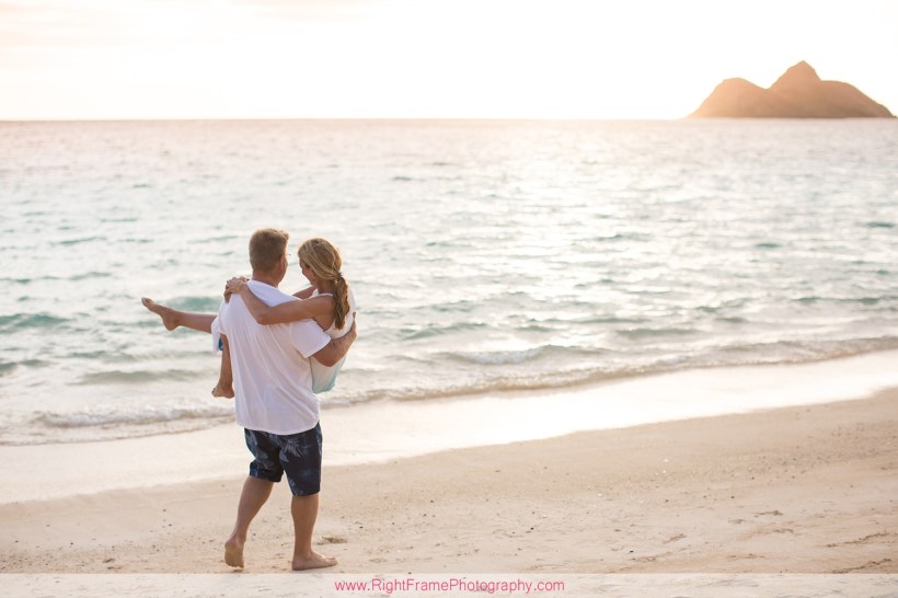 Sunrise lanikai beach family portrait