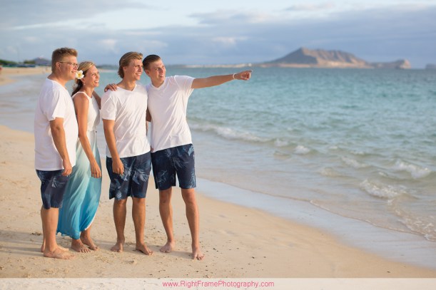 Sunrise lanikai beach family portrait