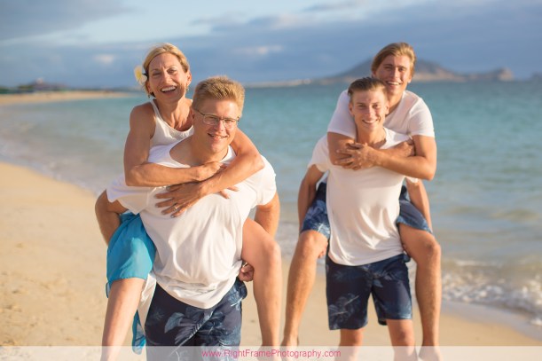 Sunrise lanikai beach family portrait