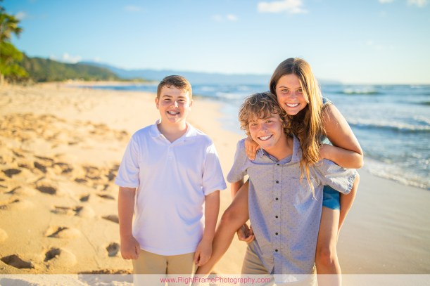 SUNSET BEACH Family Photoshoot at North Shore Oahu Hawaii